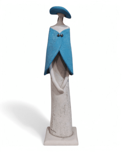 'The Azure Muse' Artisanal Female Ceramic Figure