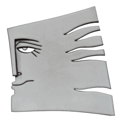 'Profile in Motion' Abstract Ceramic Sculpture Plate