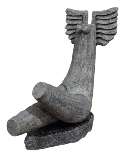 'Celestial Grace' Abstract Feminine Angel Sculpture in Ceramic