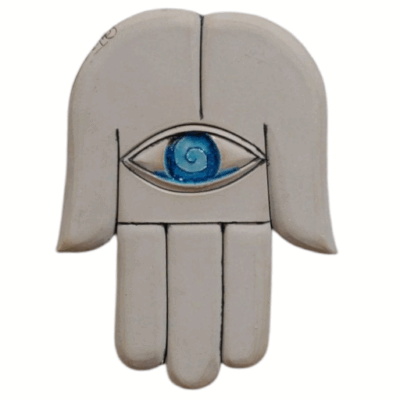 'Protective Gaze' Ceramic Hand Wall Sculpture