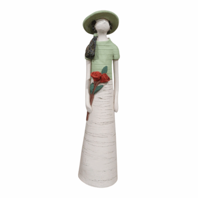 'Petal Dreams' Handcrafted Woman Figurine in Earthy Tones