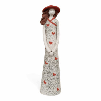 'Dotted with Hearts' Artisan Ceramic Woman