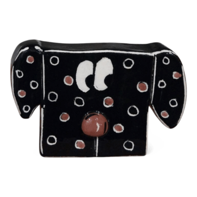 'Pup Portrait' Artistic Black Ceramic Dog Face