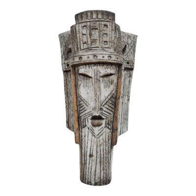 'Whispers of Heritage' Rustic Ceramic Wall Mask