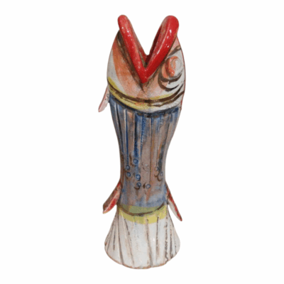 'Oceanic charm' Colorful Handcrafted ceramic fish vase