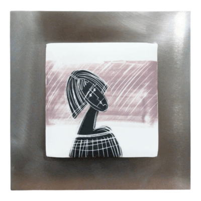 'Women's affairs' Elegant Porcelain Wall Art on Stainless Steel
