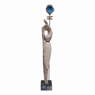 Abstract ceramic female Figure sculpture - Reaching for the blue moon