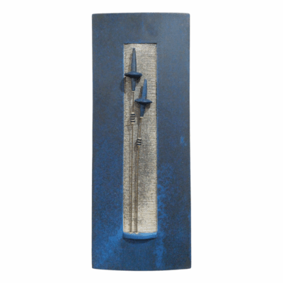 Blue floral Harmony - Handcrafted ceramic wall art