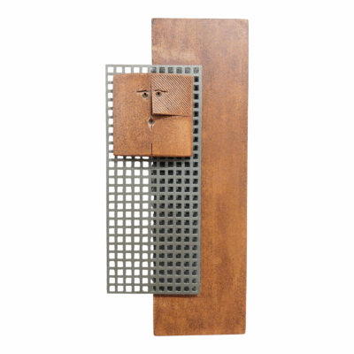 Inner geometry - Contemporary Ceramic Wall Art with face detail