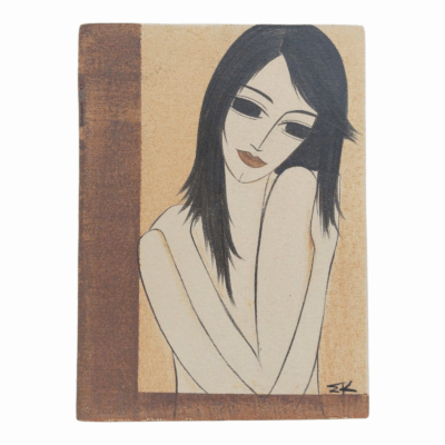 Handmade Ceramic Wall Art - Abstract Woman in Embrace