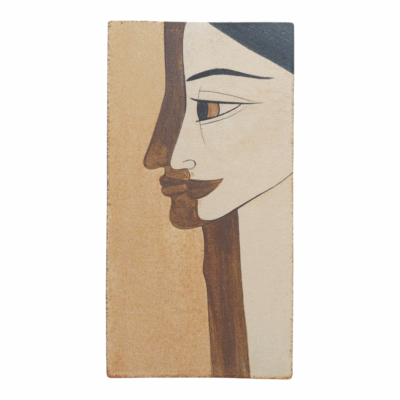 Abstract Ceramic Wall Art -Woman's Face Profile With Shadow