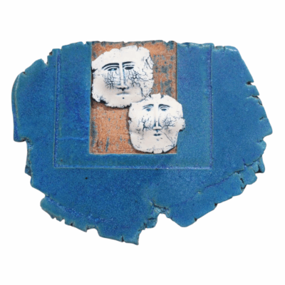Echoes behind the window - Modern Ceramic Wall Sculpture