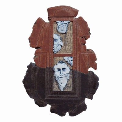 Faces at the Window - Contemporary Ceramic Wall Art Sculpture