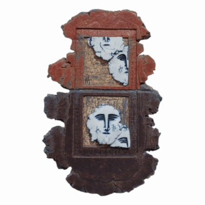 The Gaze beyond the Window - Handmade Ceramic Wall Art Sculpture