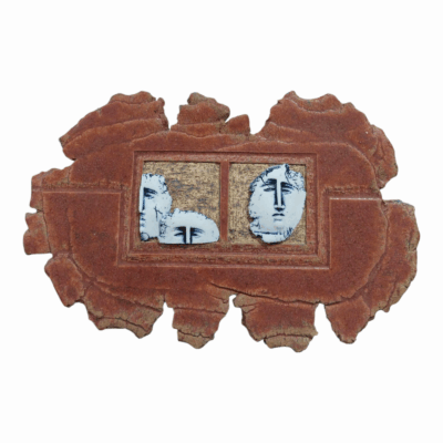 Porcelain Faces at the window - Handmade Ceramic Wall Art