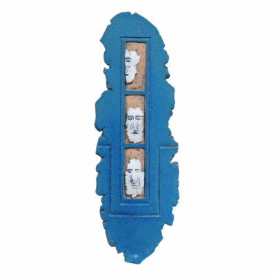 Faces behind the window - Handmade ceramic wall Art