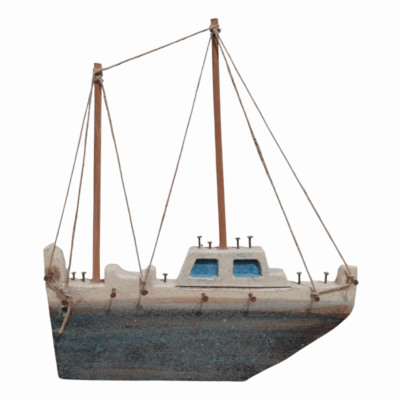 Echoes of Old Harbors - Ceramic Wall Art With Boat