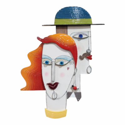 FRANK AND FANNY - Vibrant Ceramic Wall Sculpture Pair