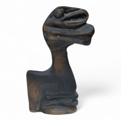 Woman in the Wind - Bronze Female Bust Sculpture in Profile