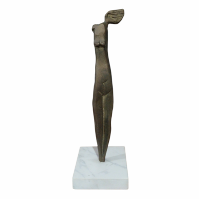 Abstract Nude Female Bronze  Sculpture on Marble Base – Modern Minimalist Figurine Decor