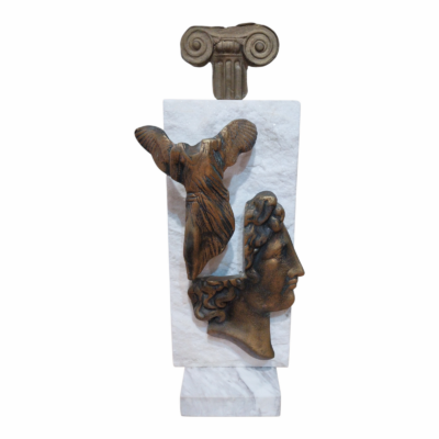 Alexander the Great - Symbolic Bronze and Marble Composition