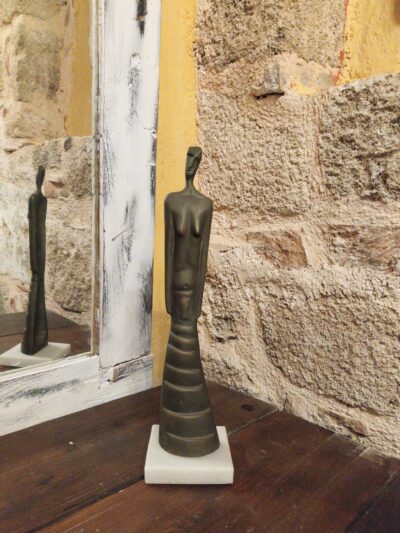 Quiet Presence - Abstarct Bronze Female Figure Sculpture