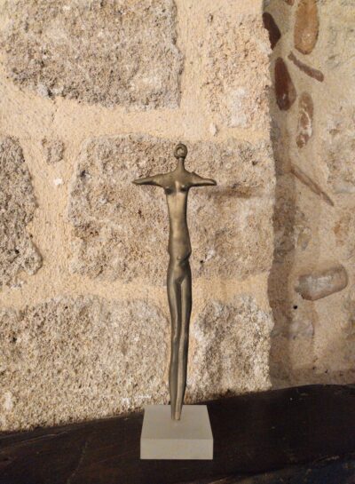 Vertical Presence - Abstract Bronze Figure Sculpture