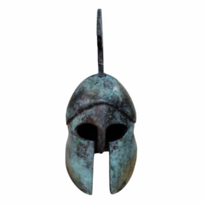 Ancient Greek Bronze Helmet - Spartan Warrior Style Sculpture