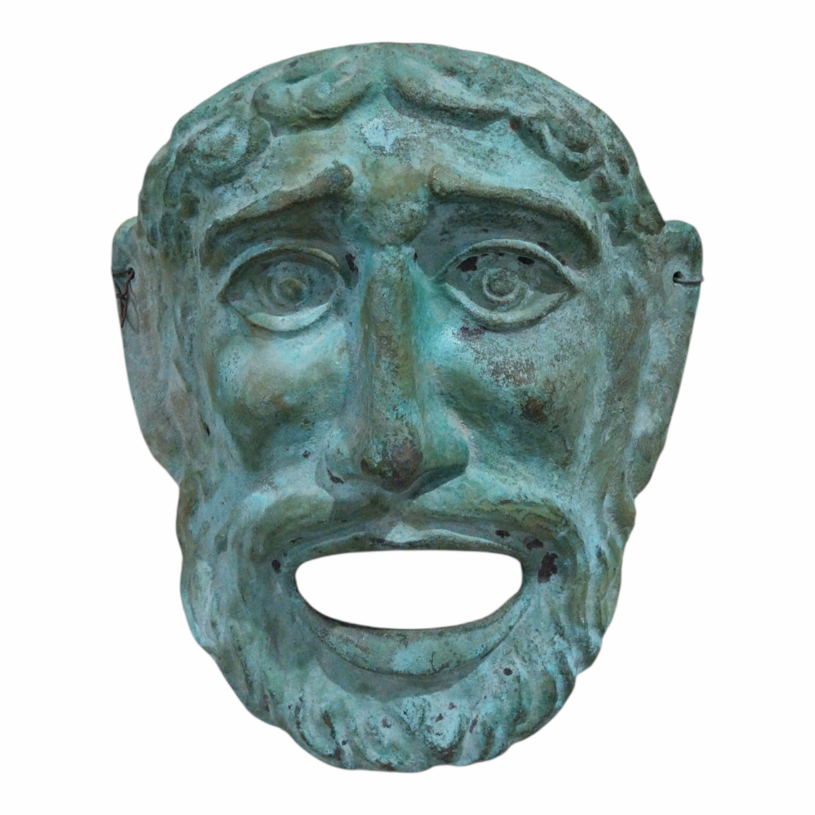 Ancient Greek Theater Mask Bronze Wall Sculpture