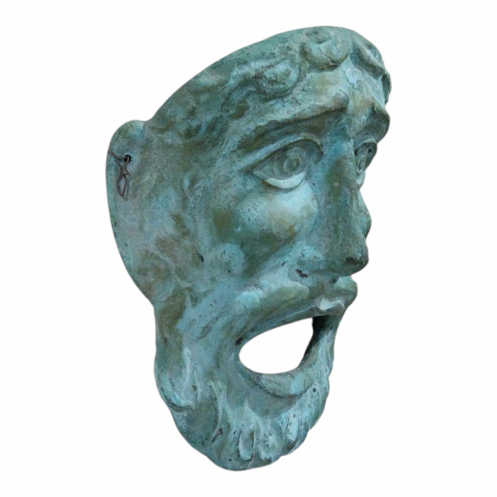 Ancient Greek Theater Mask Bronze Wall Sculpture - Image 2